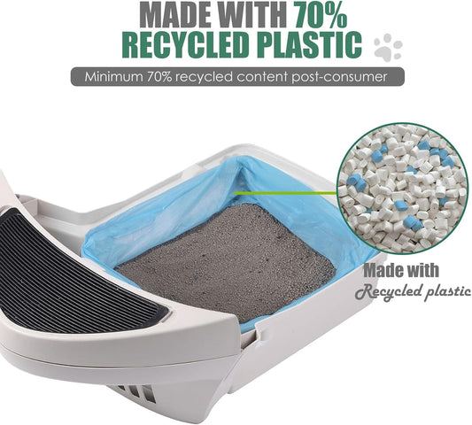 Cat Litter Box Liners for Self Cleaning LitterBox, Zeuste 60 Pack Pre-separated Drawstring Waste Bags, 9-11 Gallon Replacement Cat Wast Bags