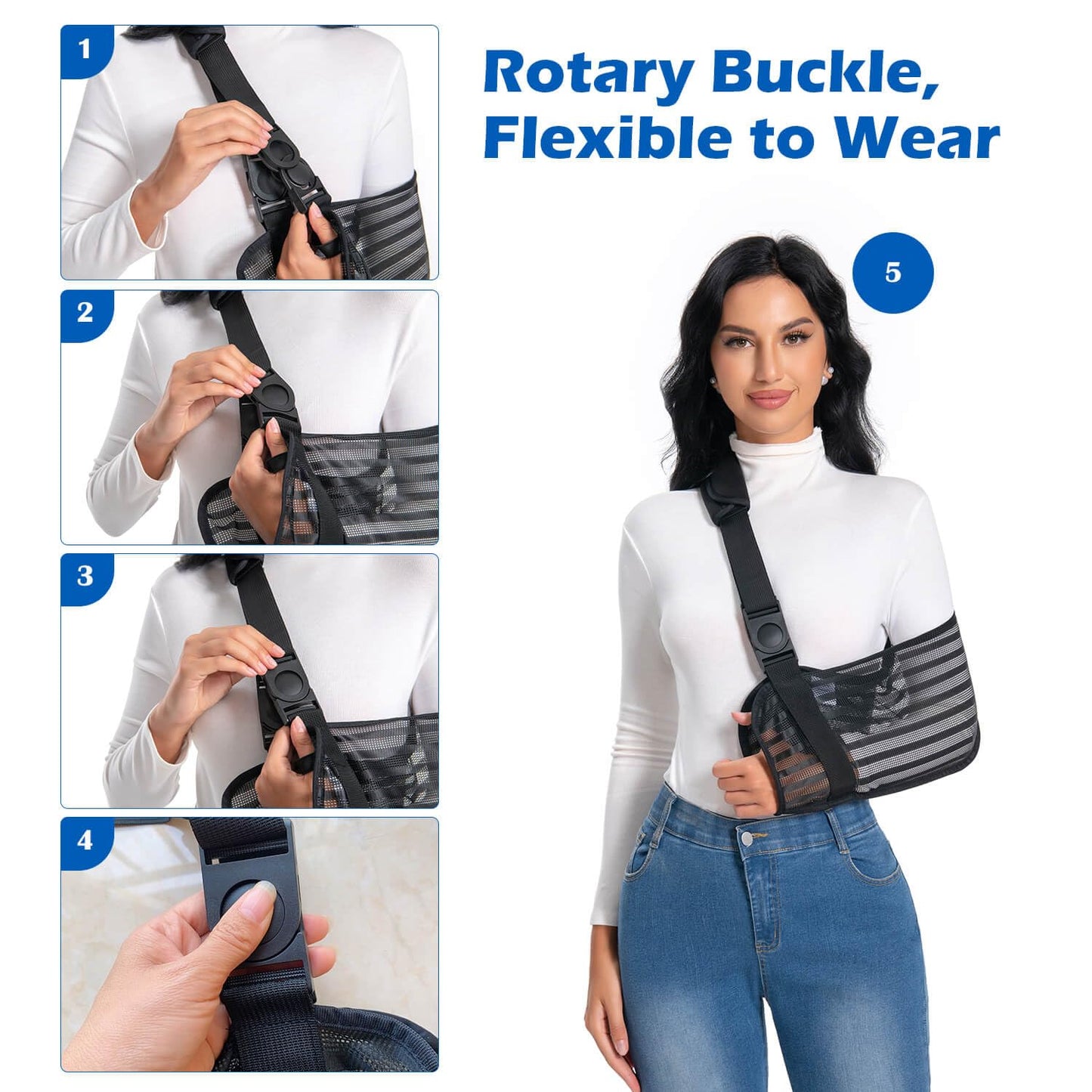 Black Arm Sling for Broken Arm Torn Rotator Cuff Shoulder Elbow Wrist Injury Mesh Adults Support Brace for Men and Women (Black)