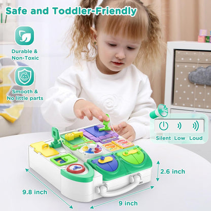 Montessori Toys for 1-2 Year Old Boy Girl, Bilingual Busy Board for Toddlers 1-3, Educational Toddlers Toys for Ages 0-2