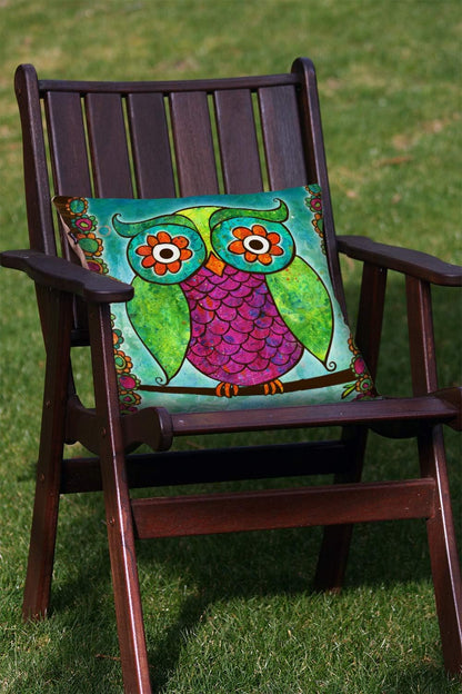 Toland Home Garden 721202 Rainbow Owl 18 x 18 Inch Indoor/Outdoor, Pillow with Insert (2-Pack)