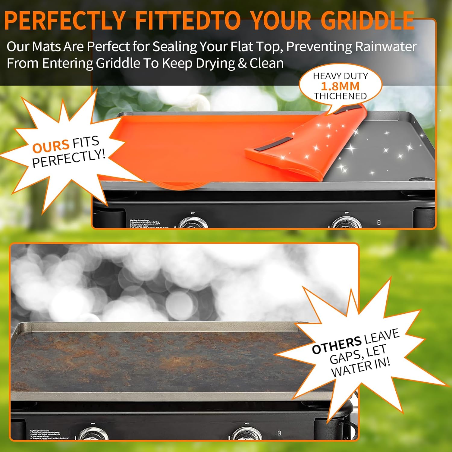 Griddle Mat Tight Magnetic Fit Silicone Griddle Mat 36 Inch Griddle Mat for Blackstone Grill with Handle Silicone Grill