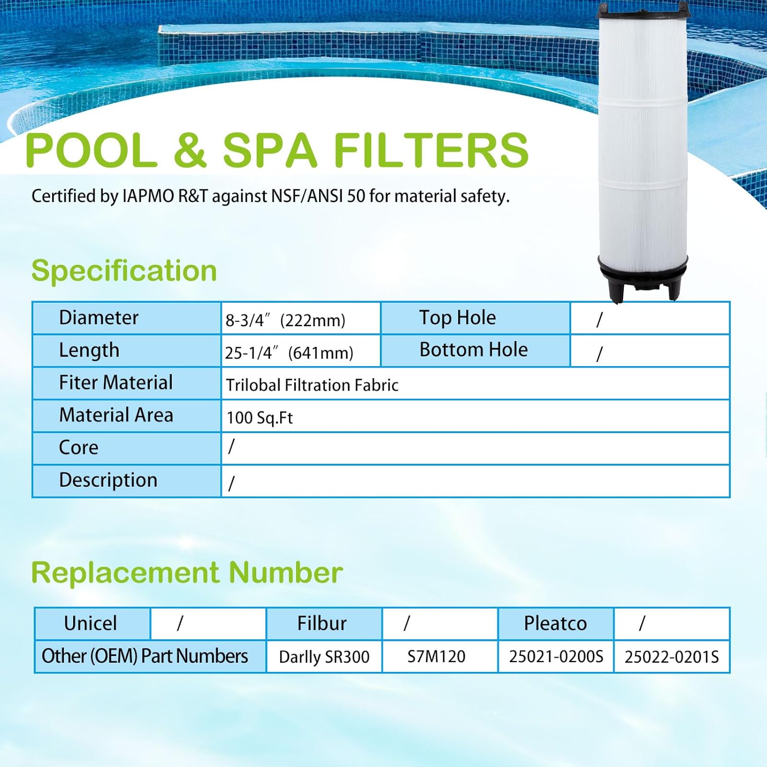 Savener S7M120 System 3 Inner and Outer Pool Filter Compatible with 25021-0200S & 25022-0201S Replacement for Sta-Rite