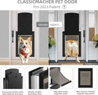 Classicmacher Large Dog Door for Door Heavy Duty Dog Door with Aluminum Frame and Telescoping Tunnel Single Magnetic
