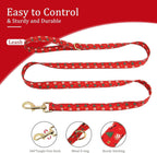 Beirui Christmas Dog Collars Harnesses & Leashes Set - Cute Dog Collar and Leash Set with Flower - Soft Mesh Dog Vest