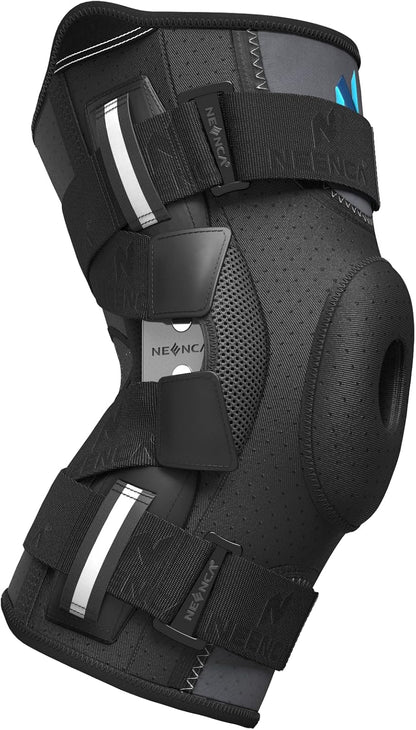 NEENCA Professional Knee Brace for Knee Pain Hinged Knee Support with Patented X-Straps Fiting System Strong Stability