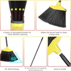 WILLBOND 18 Pcs Heavy Duty Broom Outdoor Indoor Commercial Angle Brooms Bulk for Courtyard Garage Lobby Mall Market