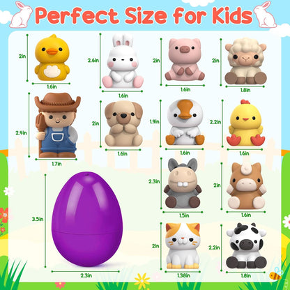 12 PCS Easter Eggs with Finger Puppets