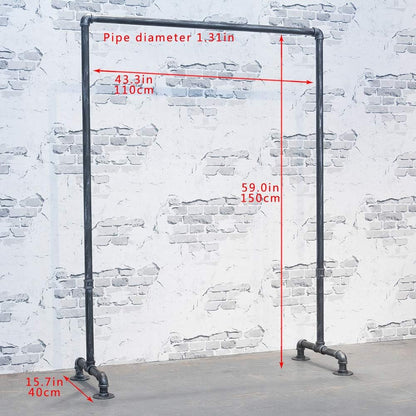 Industrial Pipe Clothing Rack 59in,Clothes Racks for Hanging Clothes,Heavy Duty Display Garment Rack