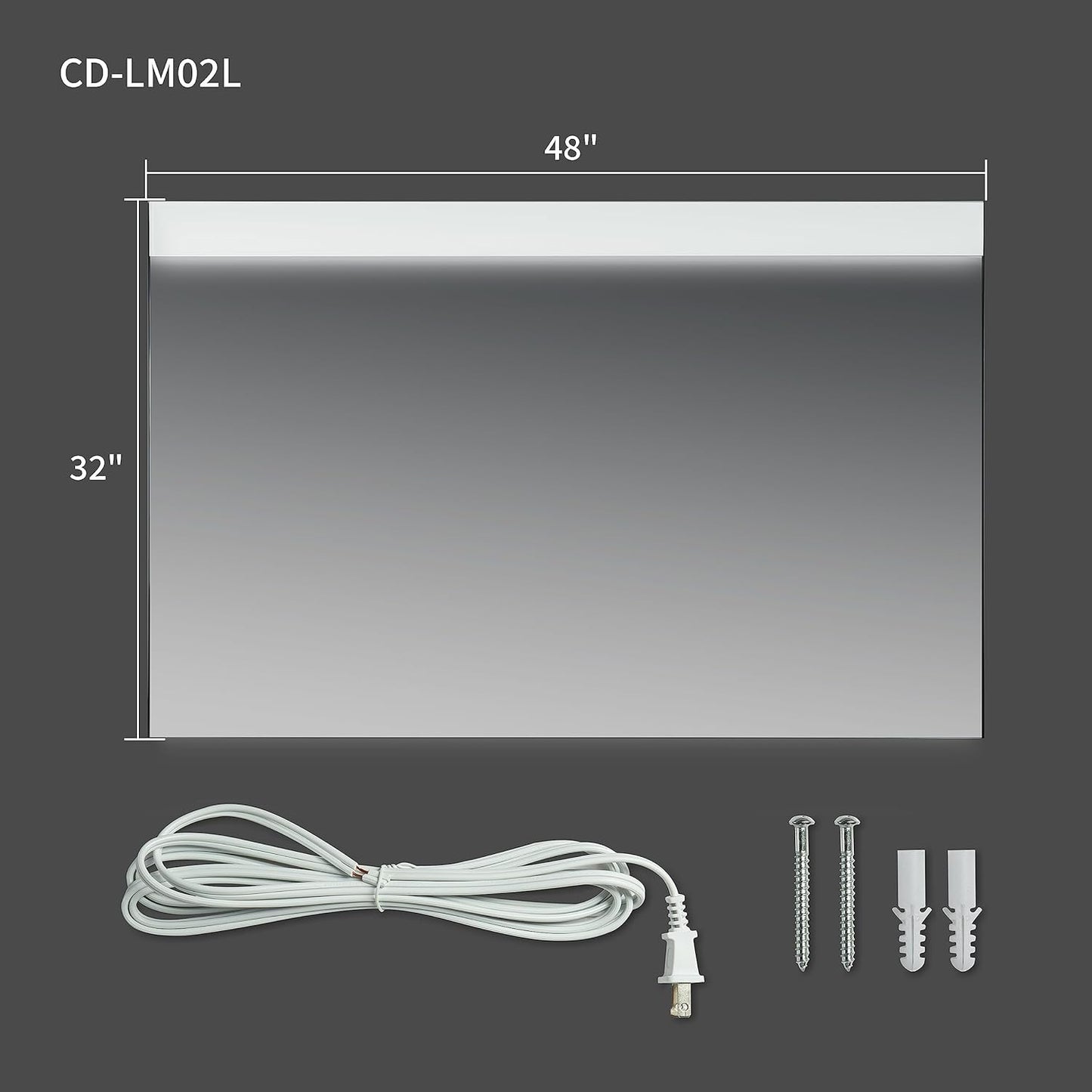 CASTA DIVA 48''x32'' Framed Bathroom Mirror with Lights Anti-Fog Smart IR Sensor Control Front Lighted & Backlit 3 Colors Dimmable Memory Wall Mounted Mirror, Shatter-Proof