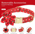 Beirui Christmas Dog Collars Harnesses & Leashes Set - Cute Dog Collar and Leash Set with Flower - Soft Mesh Dog Vest