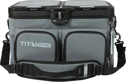Titan PRO by Arctic Zone 48 Can Zipperless Cooler with Magnetic Lid Insulated Soft Cooler with Custom Storage Liners