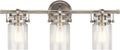 Kichler Brinley 24’’ Vanity Light in Brushed Nickel 3-Light Farmhouse Bathroom Vanity Light with Clear Glass (24’’ W x