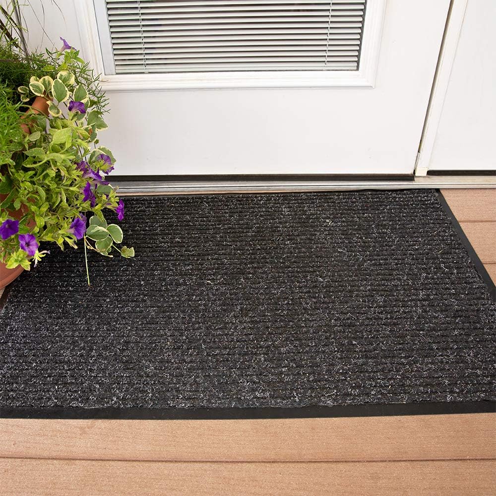 Notrax 109 Brush Step Carpeted Indoor/Outdoor Entrance Mat for Home or Office, 3' X 4', Absorbent Slip Resistant Heavy Duty Entry Mat, Charcoal, 109S0034CH