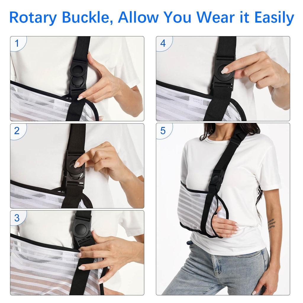 Arm Sling for Shoulder Elbow Waist Injury Medical Shoulder Immobilizer with Removable Padded Strap Breathable Arm