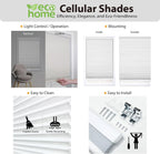 DEZ FURNISHINGS Cordless 1.5’’ Blackout Cellular Shade 36.5’’W x 48’’H White - *Furniture & Organization