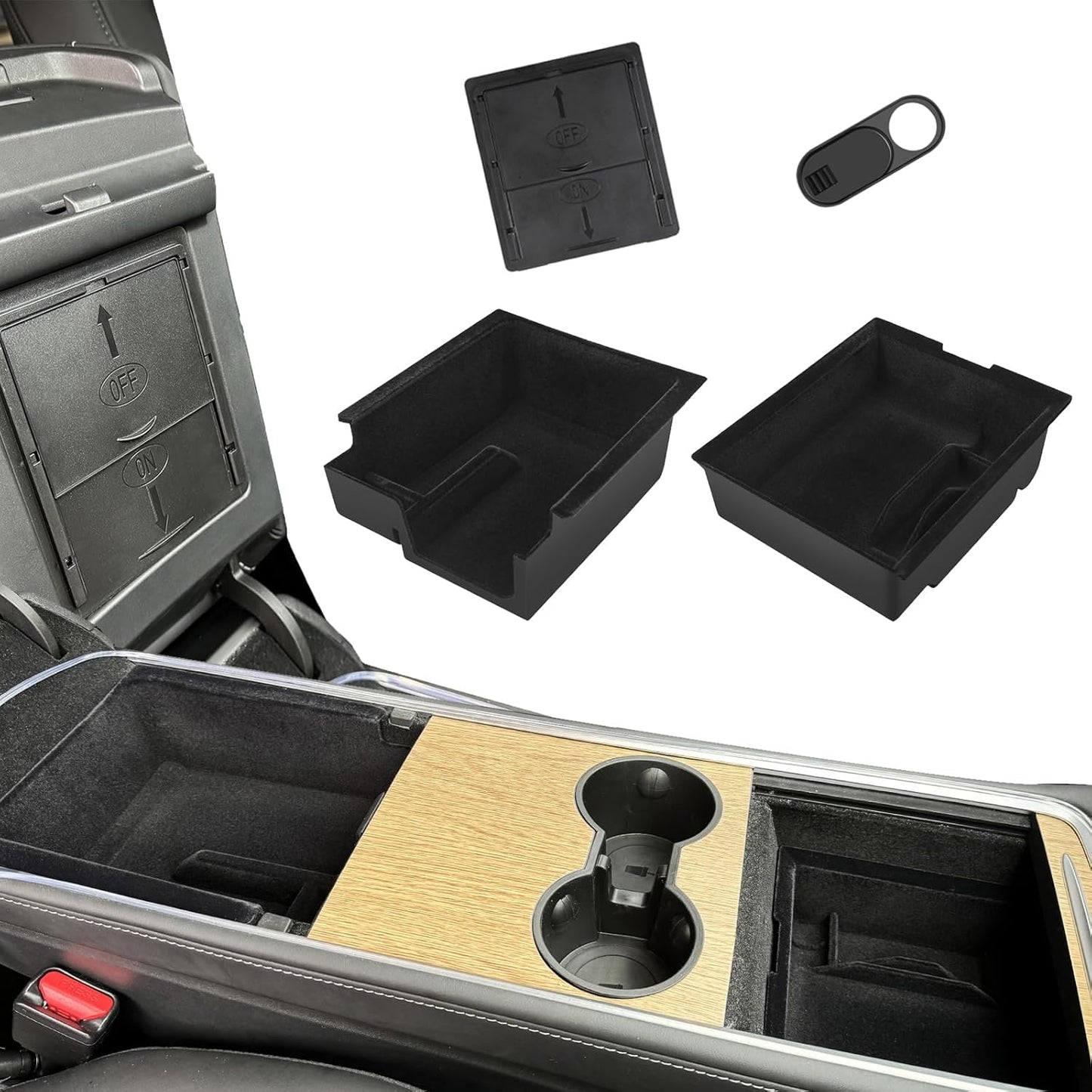 2021-2023 Tesla Model 3 2021-2024 Tesla Model Y Center Console Organizer Kits & Webcam Cover, 2021 2022 2023 Tesla Model Y Accessories 2024