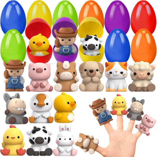 12 PCS Easter Eggs with Finger Puppets