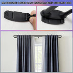 Black Double Curtain Rods for Windows 28-48 Inches,1 Inch Adjustable Double Wrap Around Blackout Curtain Rod
