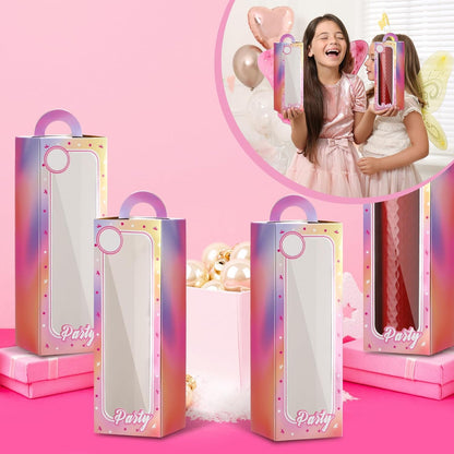 Resurhang 36 Pcs Hot Pink Girls Party Favor Boxes Pink Doll Princess Gift Boxes Holographic Iridescence Shiny Candy Boxes Treat Goodie Bag for Birthday Bachelorette Party Decorations Supplies