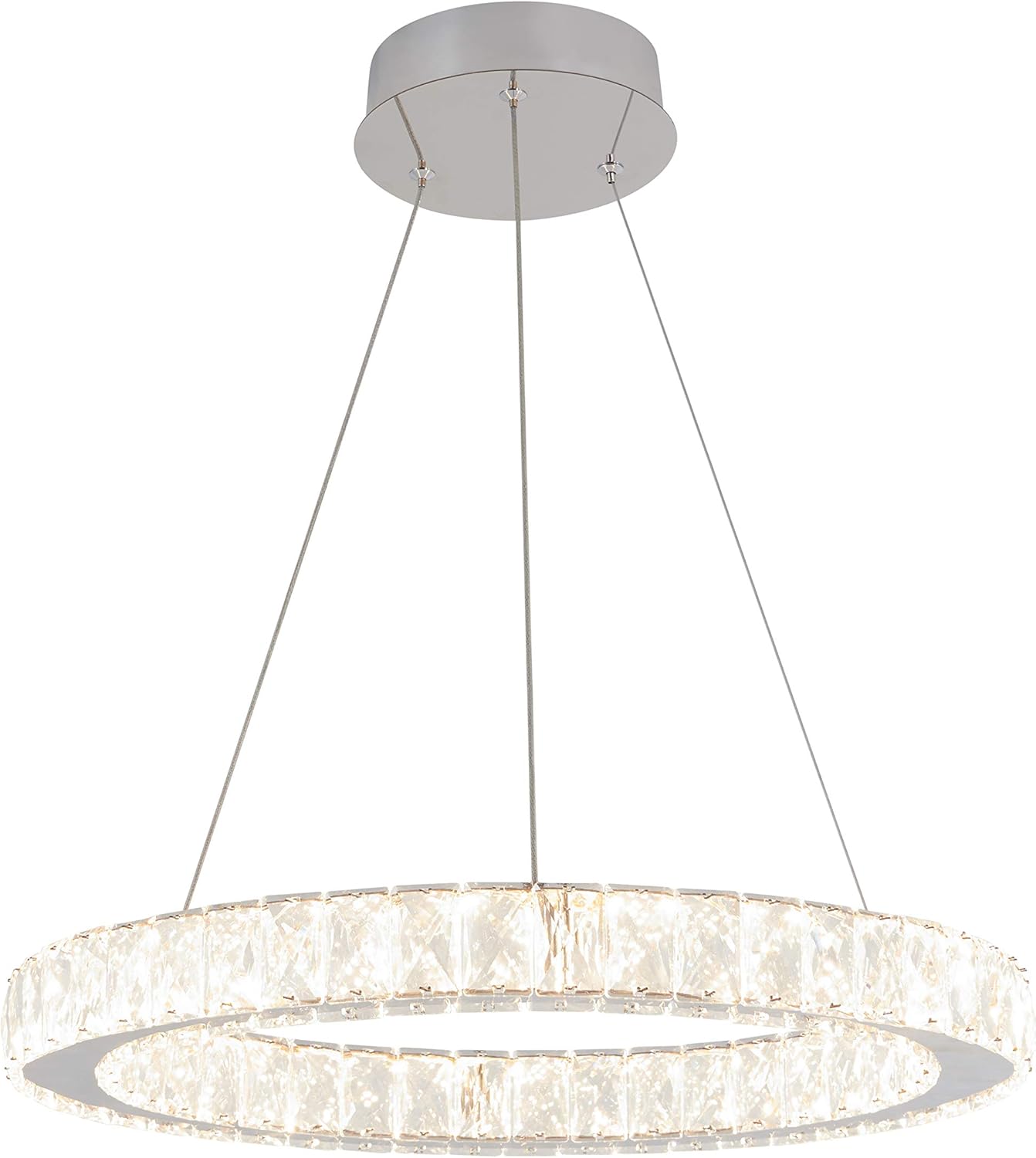 artika Celebrity 20W LED Glam Chandelier Chrome Base with Glass Crystal Diffusers - Ideal for Dining Room Kitchen Light