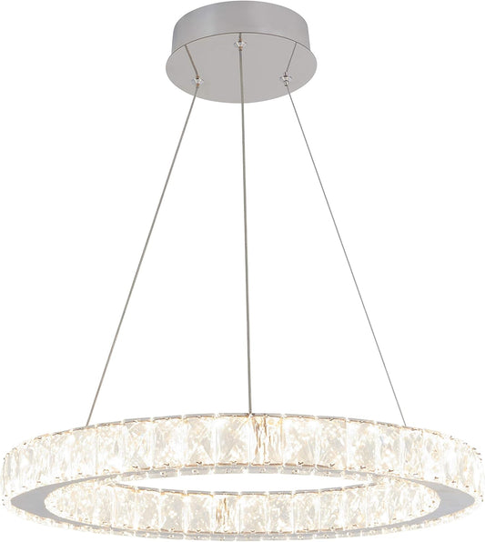 artika Celebrity 20W LED Glam Chandelier Chrome Base with Glass Crystal Diffusers - Ideal for Dining Room Kitchen Light