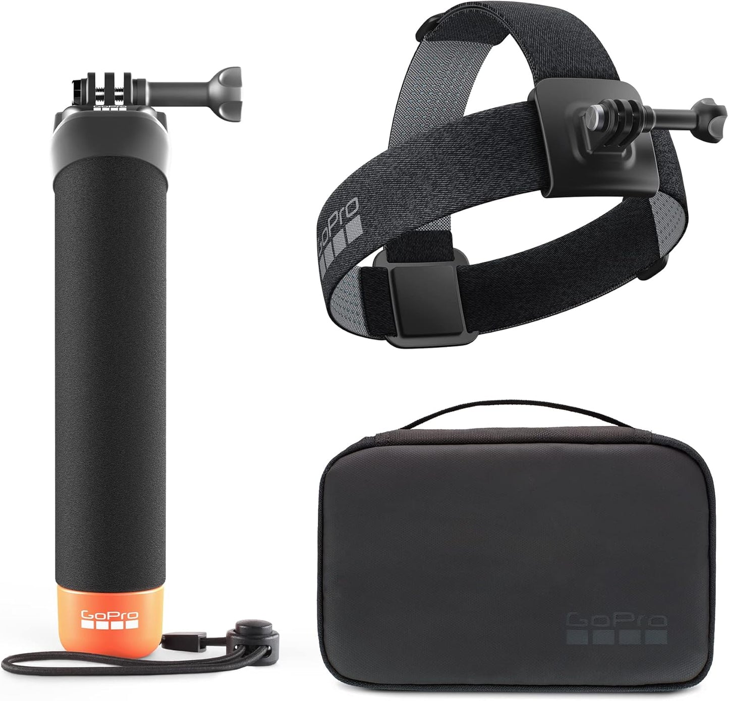 GoPro Adventure Kit 3.0 (Head Strap 2.0 + Clip, The Handler (Floating Hand Grip), and Compact Case) - Official GoPro Accessory