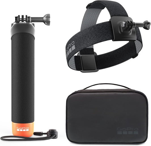 GoPro Adventure Kit 3.0 (Head Strap 2.0 + Clip, The Handler (Floating Hand Grip), and Compact Case) - Official GoPro Accessory