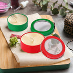 Christmas Candle Tin Cans Set Holiday Candle Tins 2 oz with Lids Candle Jars for Making Candles Round Containers