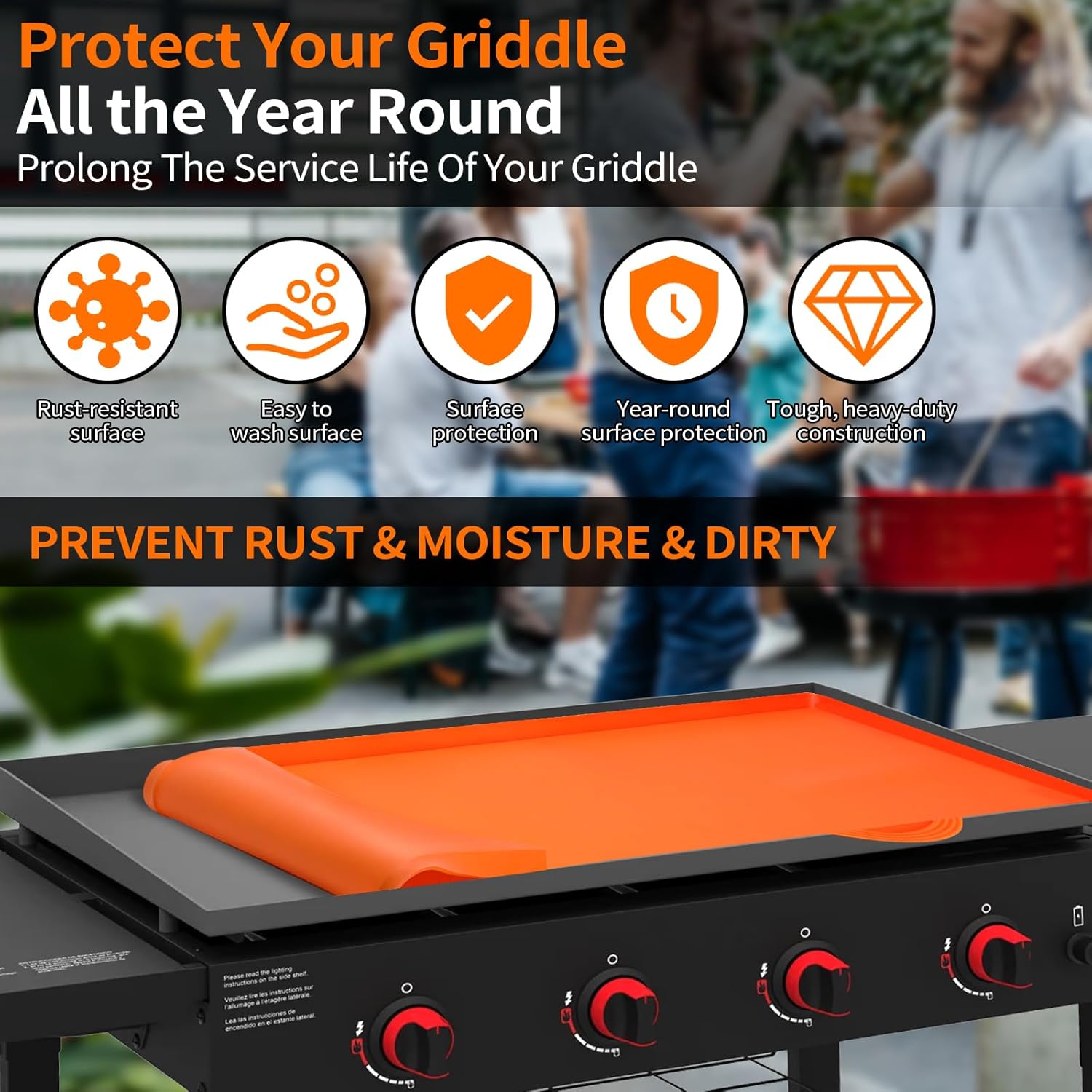 Griddle Mat Tight Magnetic Fit Silicone Griddle Mat 36 Inch Griddle Mat for Blackstone Grill with Handle Silicone Grill