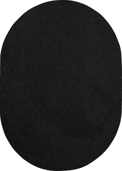 Ambiant Saturn Collection Solid Color Area Rugs Black - 5 X 7 Oval