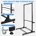 Missing Hardware Freestanding Bike Storage Rack Heavy-Duty Steel Standing Bike Rack Max 5 Bikes Indoor Bike Storage