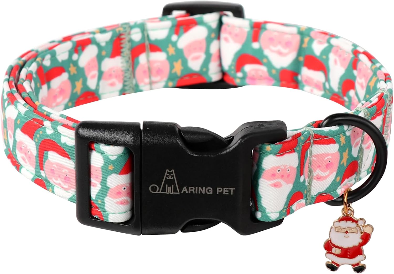 ARING PET Christmas Dog Collar-Cute Green Santa Claus Dog Collars Adjustable Christmas Pet Collars Puppy Collar