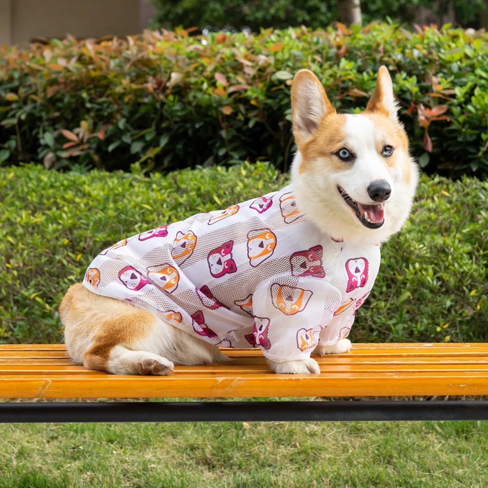 Dog Shirt Vest Lightweight Dog T-Shirts Summer Printed Soft Cool Shirts for Medium Large Dogs Pajamas - *Pets
