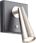 WAC Lighting dweLED Arne 7in LED Adjustable Wall Light 3000K in Black with Brushed Nickel - *Lighting & Electrical