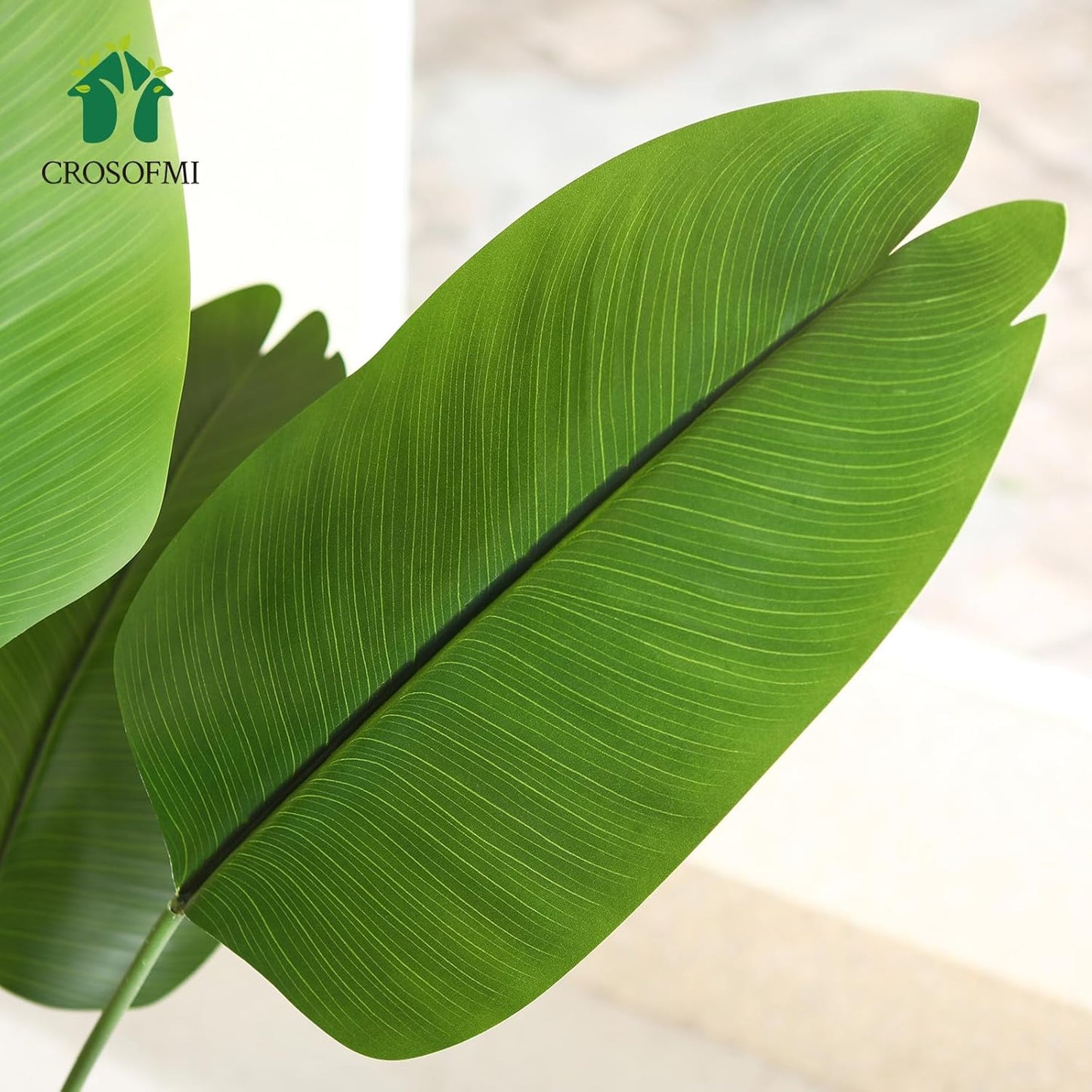 CROSOFMI Artificial Bird of Paradise Plant 6 Feet Fake Tropical Palm Tree with 13 Leaves,Perfect Faux Plants in Pot for Indoor Outdoor House Home Office Modern Decoration Housewarming Gift,2Pack