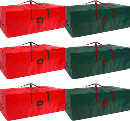 Sadnyy 6 Pcs Christmas Tree Storage Bag Bulk Extra Large Durable Waterproof Dual Zippered Storage Container with Reinforced Handles Heavy Duty Green Red Xmas Holiday Tree Bag(9 ft)ndles Heavy Duty Green Red Xmas Holiday Tree Bag(7.5 ft) (Copy)