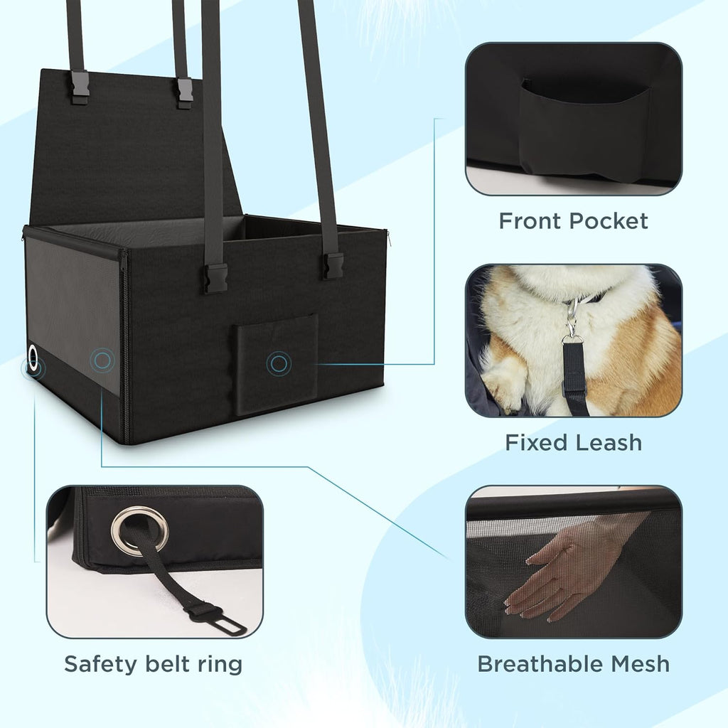 Dog Car Seat Breathable Pet Car Booster Seat for Dogs Washable Pet Car Seat Safety Leash for Puppy Small Medium Dogs