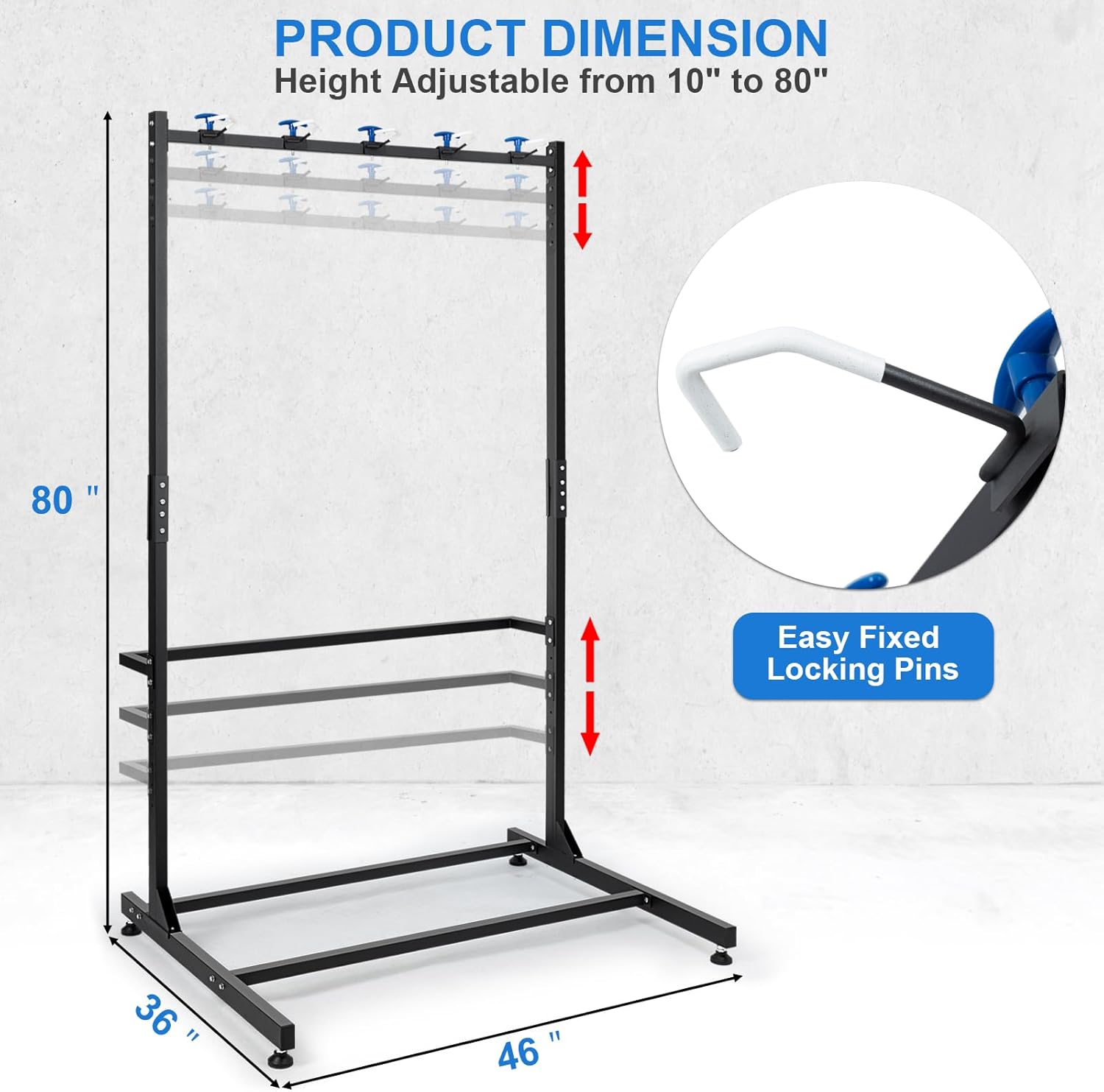 Missing Hardware Freestanding Bike Storage Rack Heavy-Duty Steel Standing Bike Rack Max 5 Bikes Indoor Bike Storage