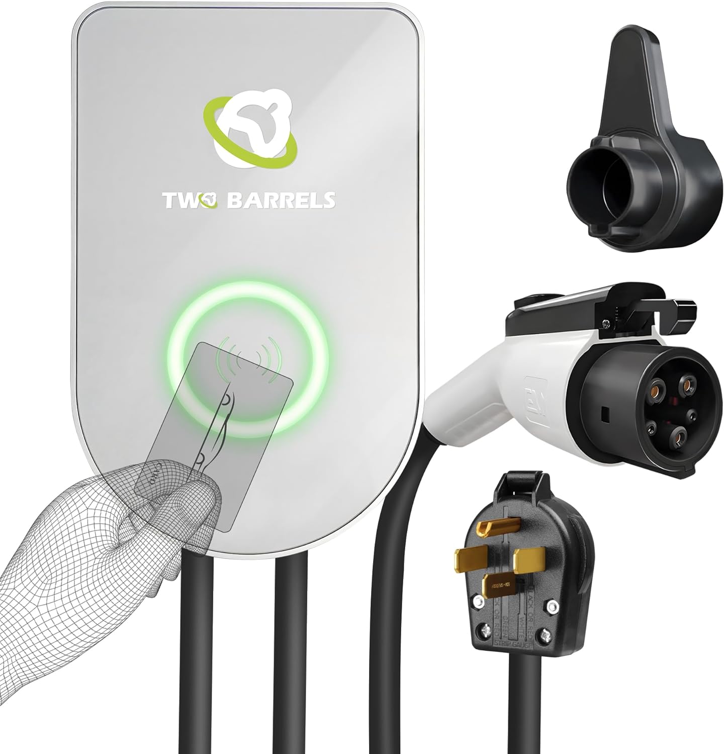 Two Barrels Home Flex Smart Electric Vehicle EV Charger Level 2 up to 40 Amp NEMA 14-50 Plug 26ft Extension Cord Cable
