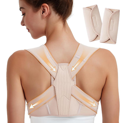 Posture Corrector for Women and Men: Adjustable & Breathable Upper Back Brace - Posture Support for Sitting Work & Daily Use (Small/Medium)