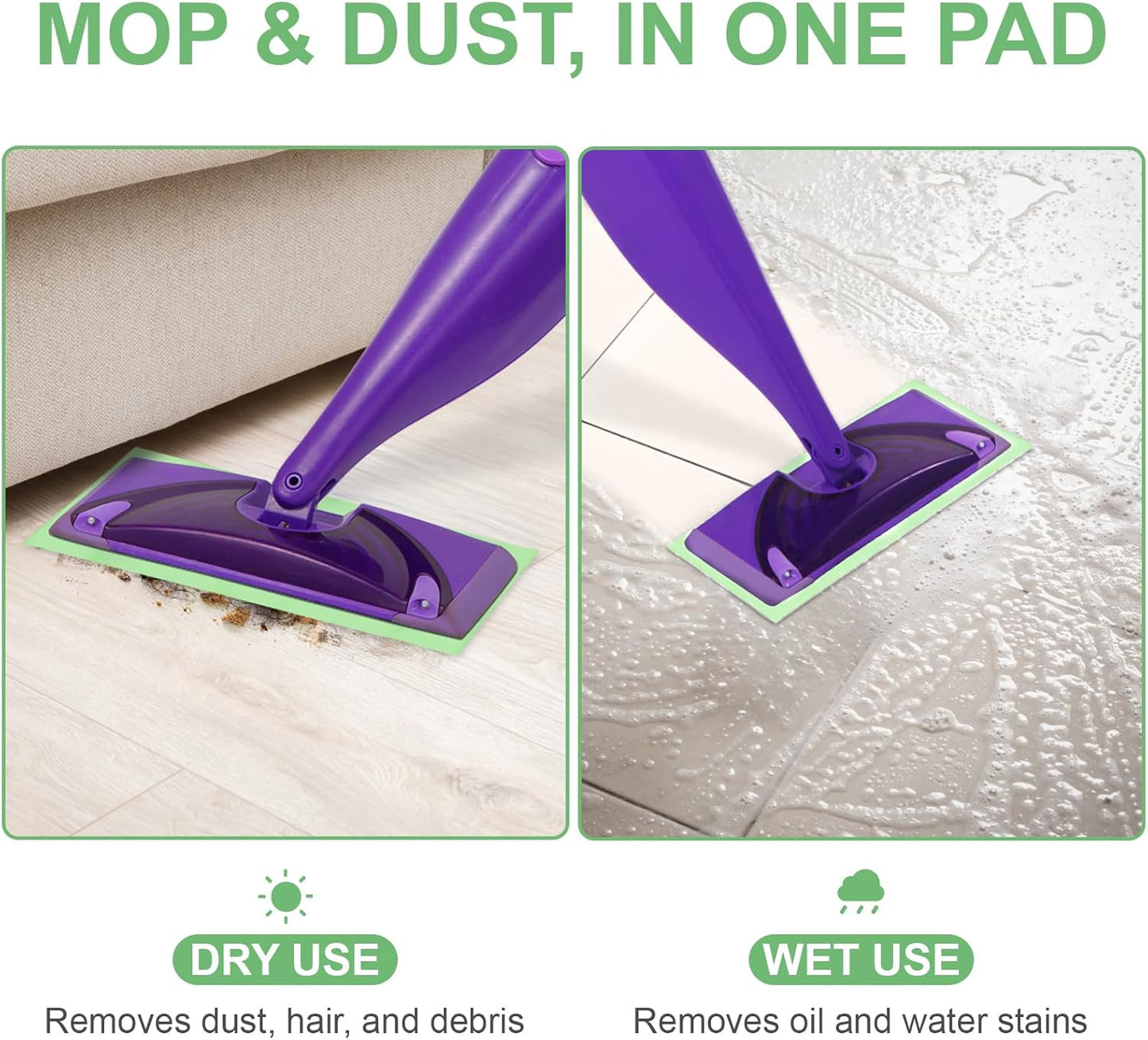 20 Pack Microfiber Mop Refill Pad Compatible with Swiffer WetJet Mop for Floor Cleaning, Semi-Disposable Replacement Mop Pads Machine Washable