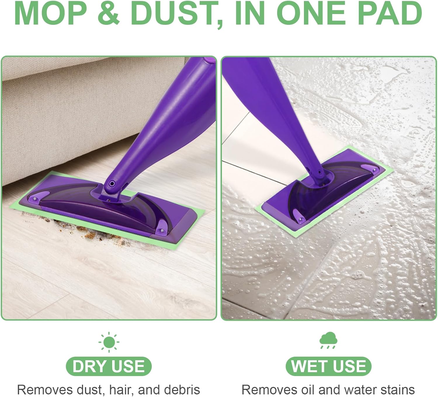 20 Pack Microfiber Mop Refill Pad Compatible with Swiffer WetJet Mop for Floor Cleaning Semi-Disposable Eco-Friendly