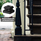 Therwen 40 Sets Wrought Iron Balusters Square Stair Iron Balusters Hollow Straight Bar Metal Baluster Shoes Stair Flat