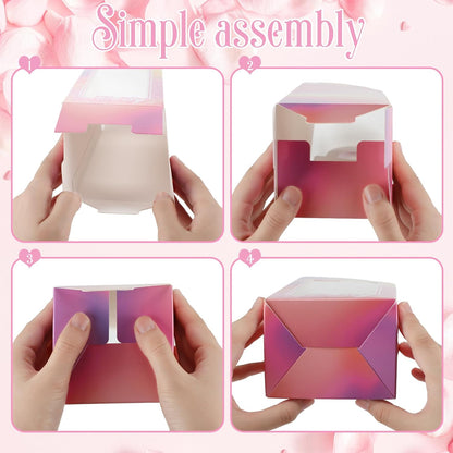 Resurhang 36 Pcs Hot Pink Girls Party Favor Boxes Pink Doll Princess Gift Boxes Holographic Iridescence Shiny Candy Boxes Treat Goodie Bag for Birthday Bachelorette Party Decorations Supplies