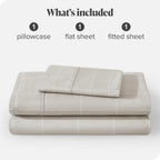 Bare Home Ultra-Soft Sheet Set - Premium 1800 Collection - Deep Pockets - 3-Pieces - Twin Grid - Stone/White
