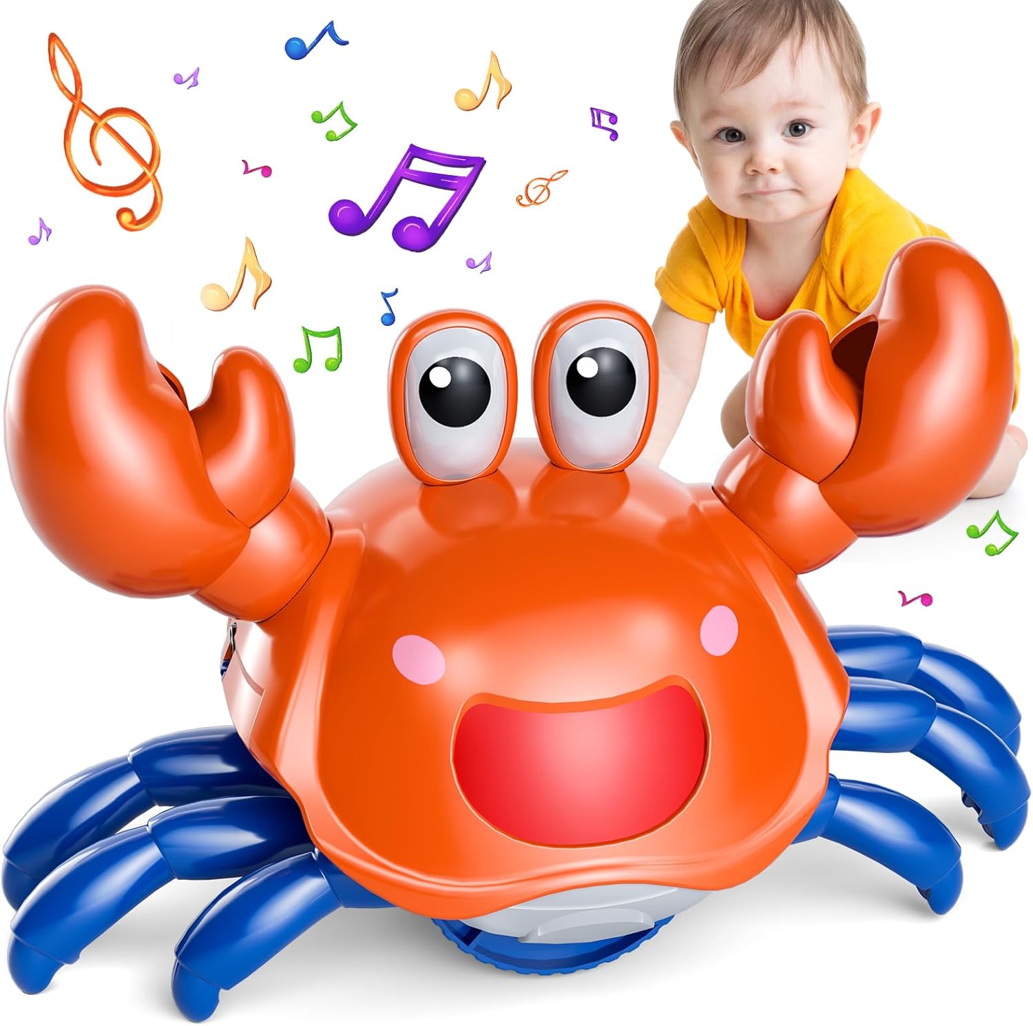 Crawling Crab Baby Toy Infant Tummy Time Walking Dancing Moving Crab Toys for Babies Toddler Birthday Gifts - *Baby &
