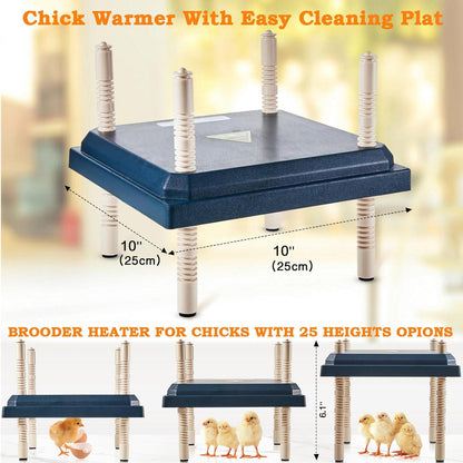 Retisee 2 Pack Chick Brooder Heating Plate, 10 x 10 Inch, ABS Plastic Material, Can Warm Up to 15 Newly Hatched Chicks, Ducklings and Other Poultry