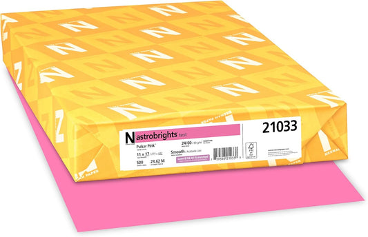 Neenah Astrobrights Color Paper, 11” x 17”, 24 lb/89 GSM
