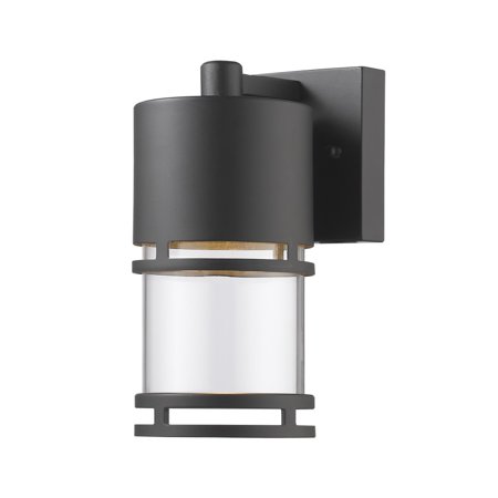 Z-Lite 553S-LED Luminata 8" Tall LED Cylinder Wall Sconce with Clear Glass - 2700K Oil Rubbed Bronze