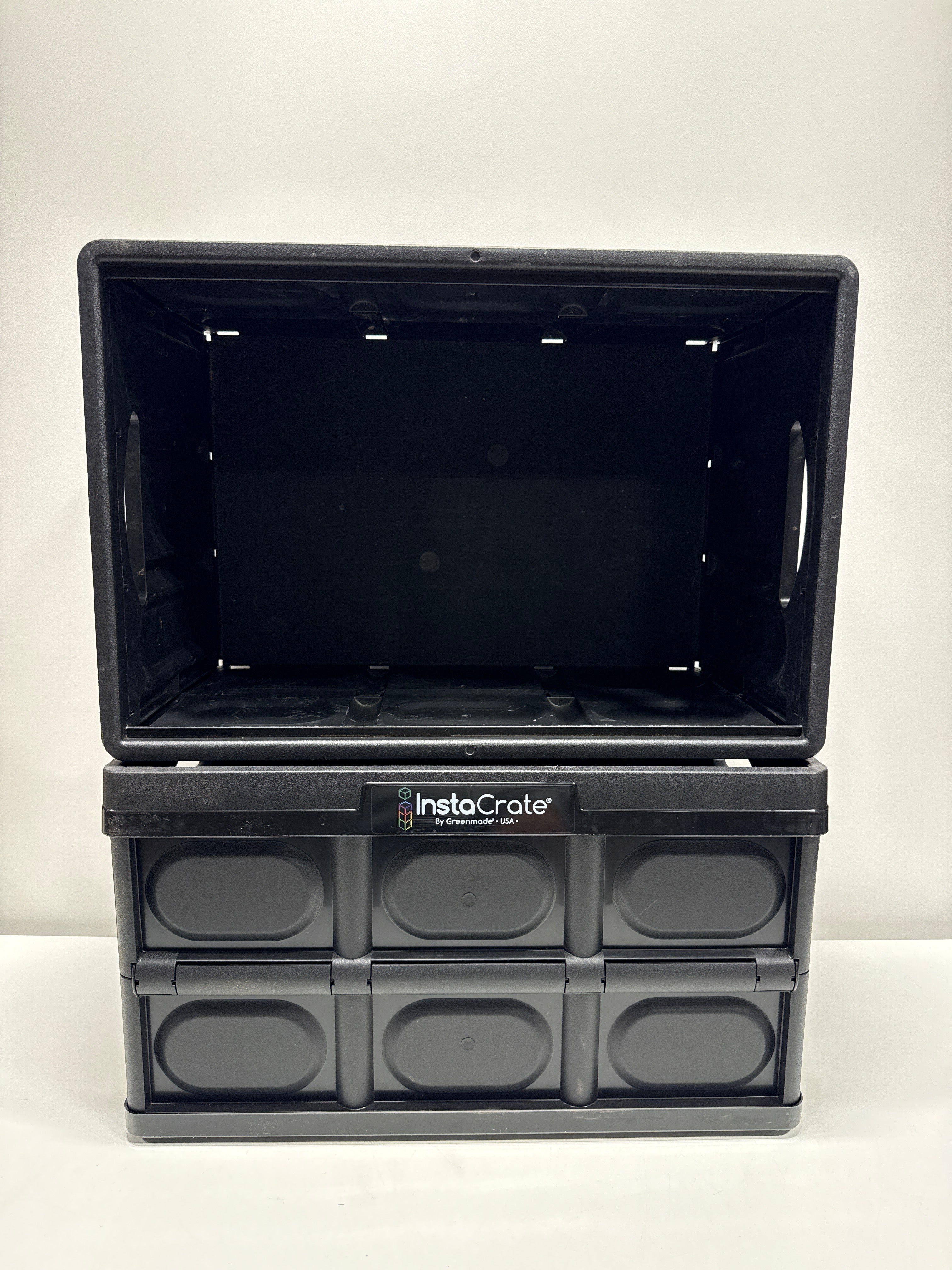 2 Used GreenMade InstaCrate Collapsible Storage Bin, 12 Gallon Black